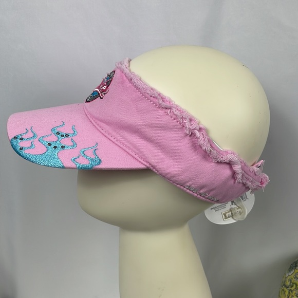 NWT Live to Ride biker visor pink with blue flames - Picture 4 of 9